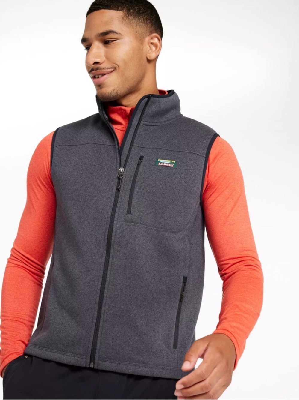L.L. Bean Men’s Charcoal Gray Sweater Fleece Vest